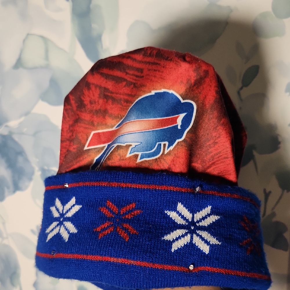 Red and Blue Beanie with Buffalo Logo